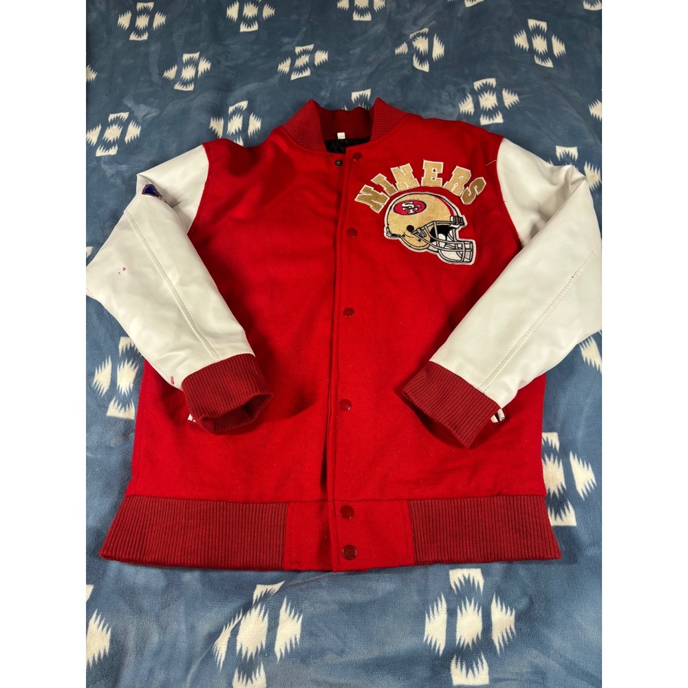 Pro Standard San Francisco 49ers Varsity Jacket Red White Kids Medium NFL